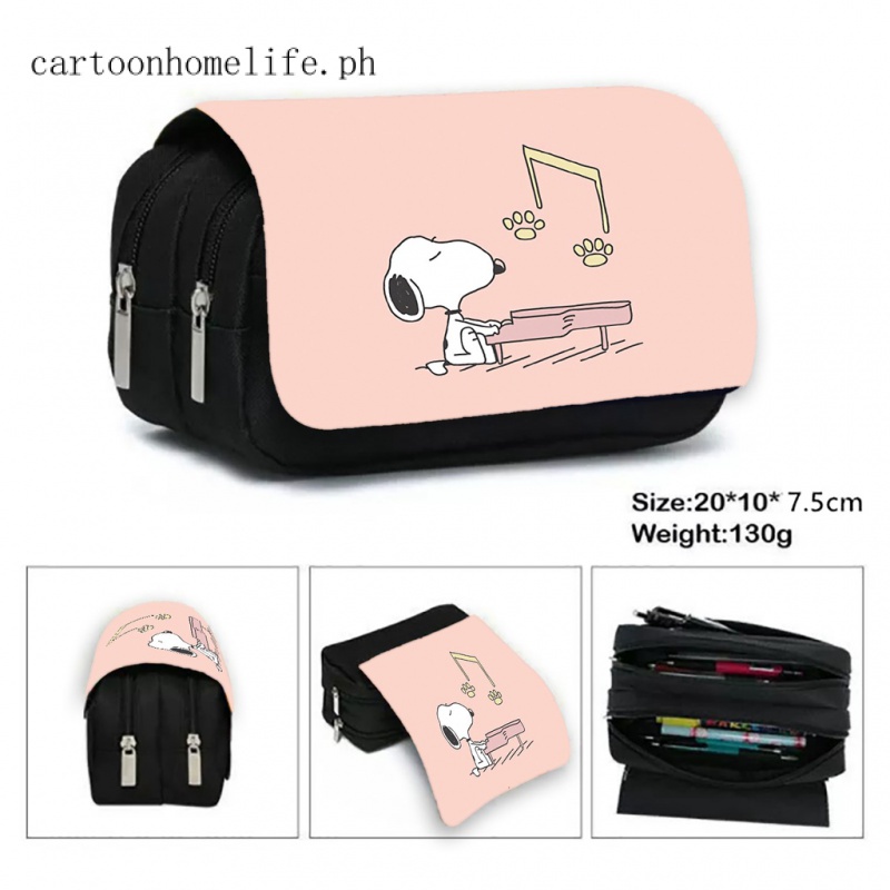 Peanuts Snoopy pencil case with double pockets and zippers Shopee
