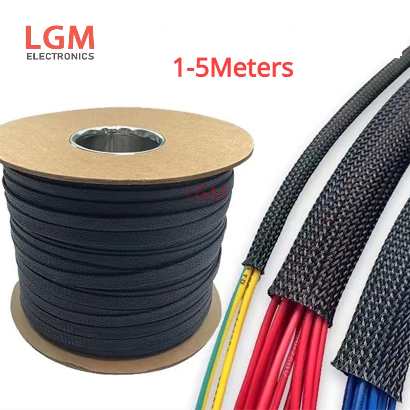15Meters Black Insulated Braid Sleeving 4/6/8/10/12/14/20/25/30/40mm