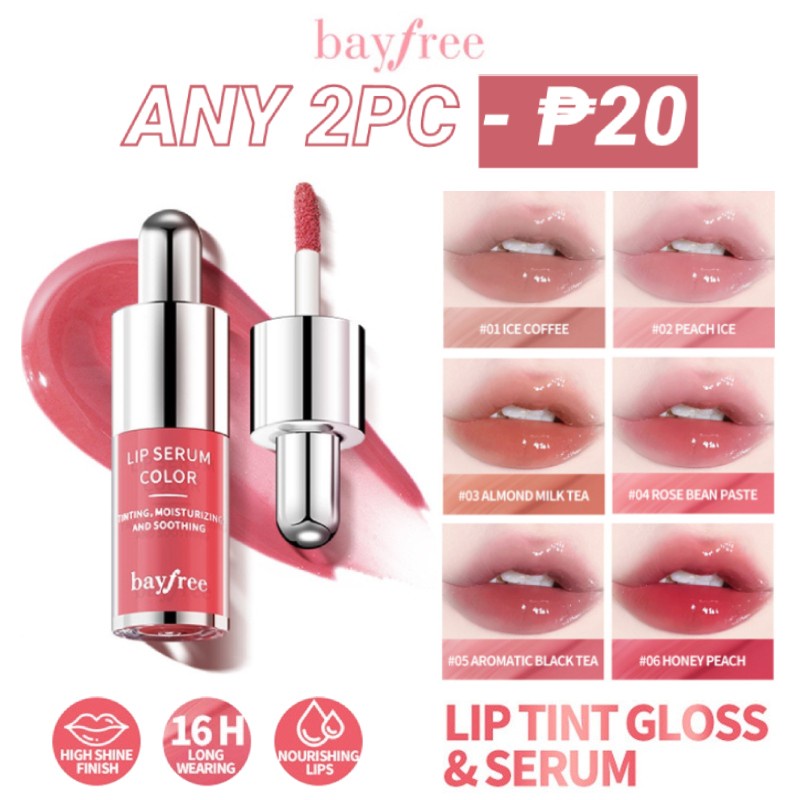 Bayfree Liquid Lip Tint 6 Colors High Shine Serum Smooth Moisturizing