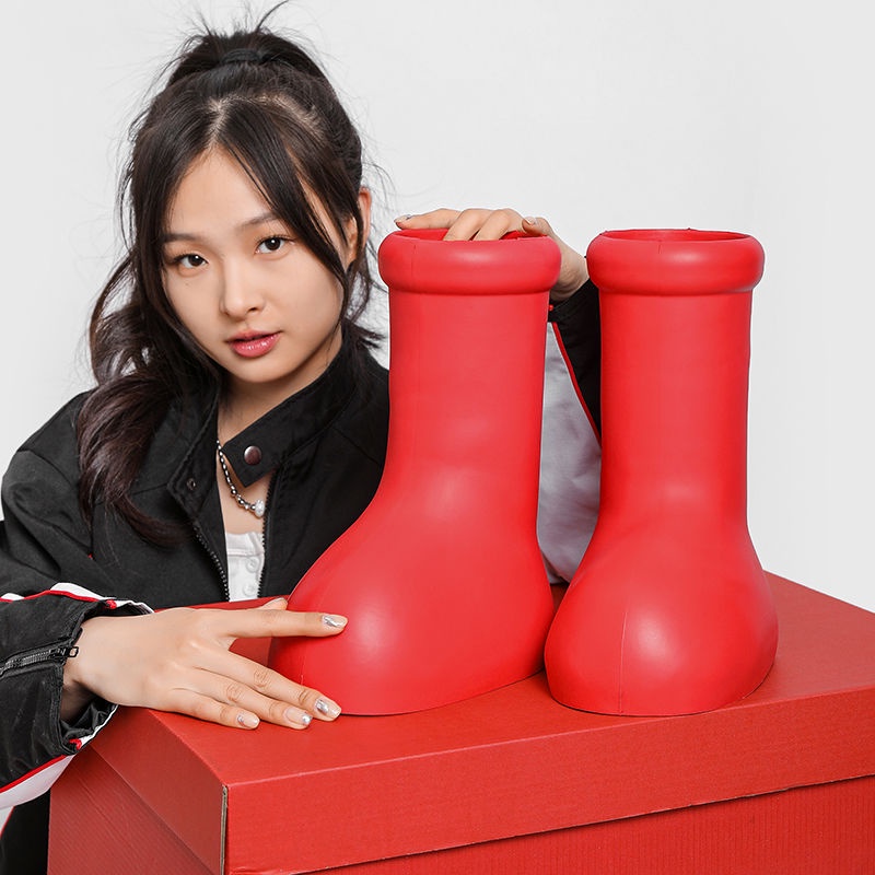 Astro Boy's same Big Head rain boots red boots thick bottom rain boots ...