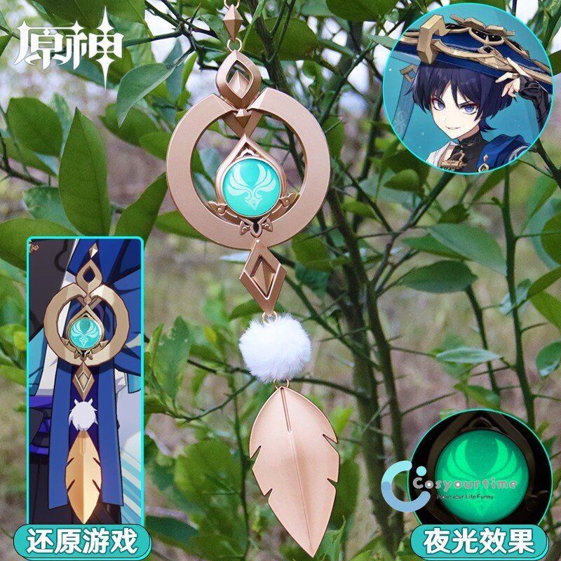 Genshin Impact Wanderer Vision Of God Keychain Cosplay Scaramouche