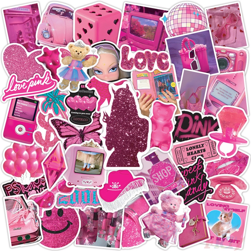 Pink Barbie Styles Art Series 01 Stickers 50Pcs/Set DIY Fashion ...