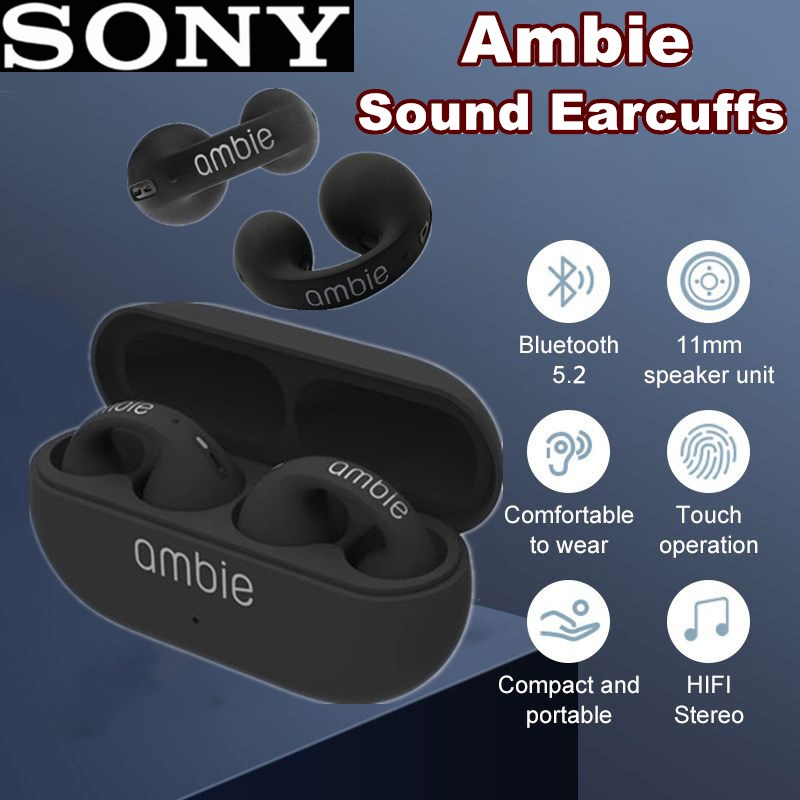 Sony Ambie Sound Earcuffs Bone Conduction Bluetooth Earphones Wireless Sports Hifi Earbuds With 4935