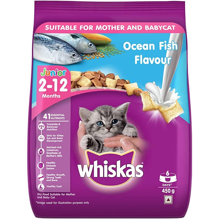 Cat Food Kitten Whiskas Junior Ocean Fish 1.1Kg Dry Food