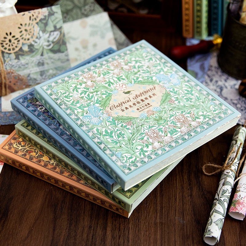 100pcs/book Journal Material Set, Scrapbook Paper Supplies Vintage ...