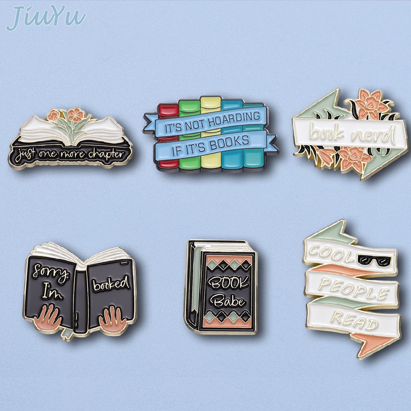 Book Nerd Enamel Pins Funny Text IT's Not Horading If IT's Books Brooch ...