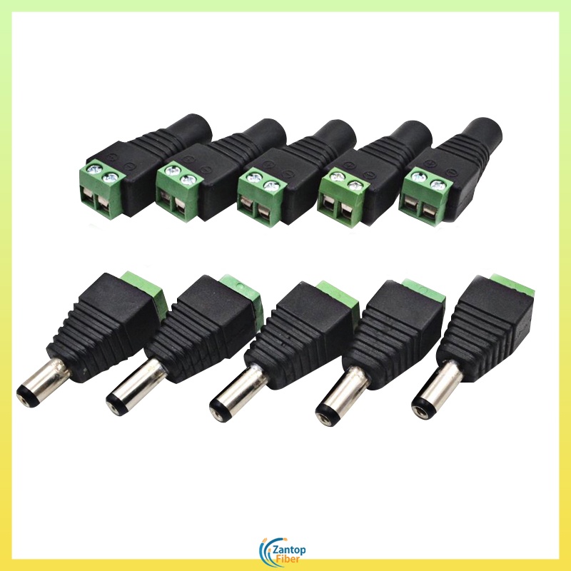 5pcs DC Barrel Jack Adaptor CCTV Connectors 5.5 x 2.1mm CCTV Male ...