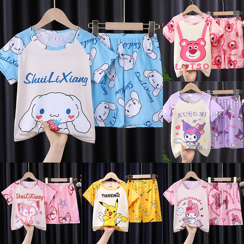 Kuromi Terno Pajama For Kids Girls Lotso Cinnamoroll HelloKitty Summer ...