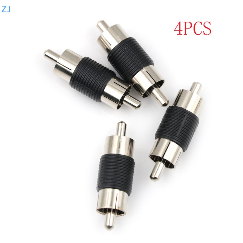 [ZJ] 4pcs Straight AV RCA Male to Male Audio Video Connector Couplers ...