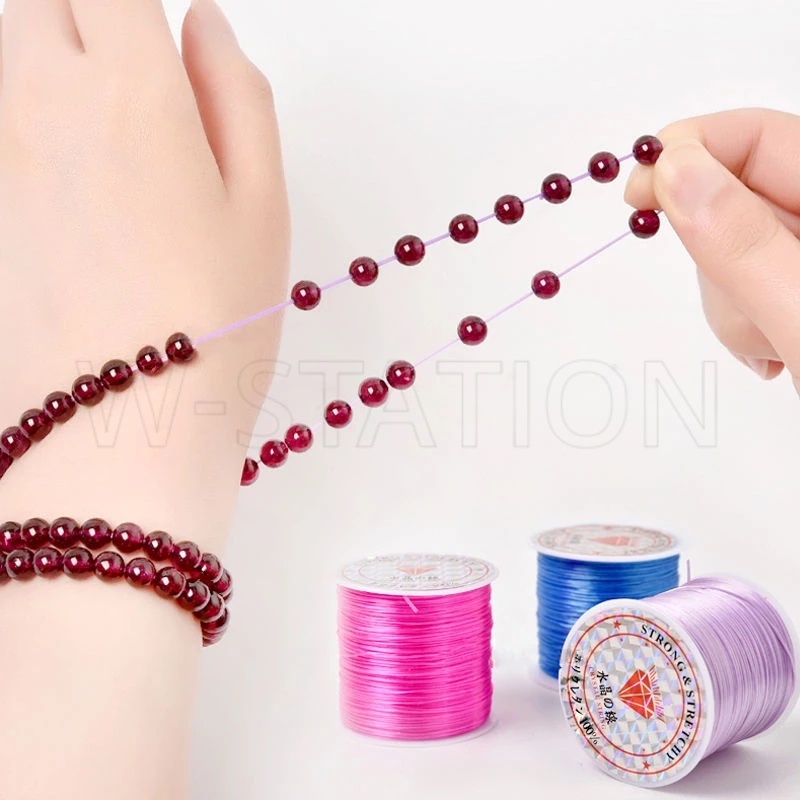 10m/Roll 1mm Colorful Stretchy Elastic Rope Cord Crystal String For ...