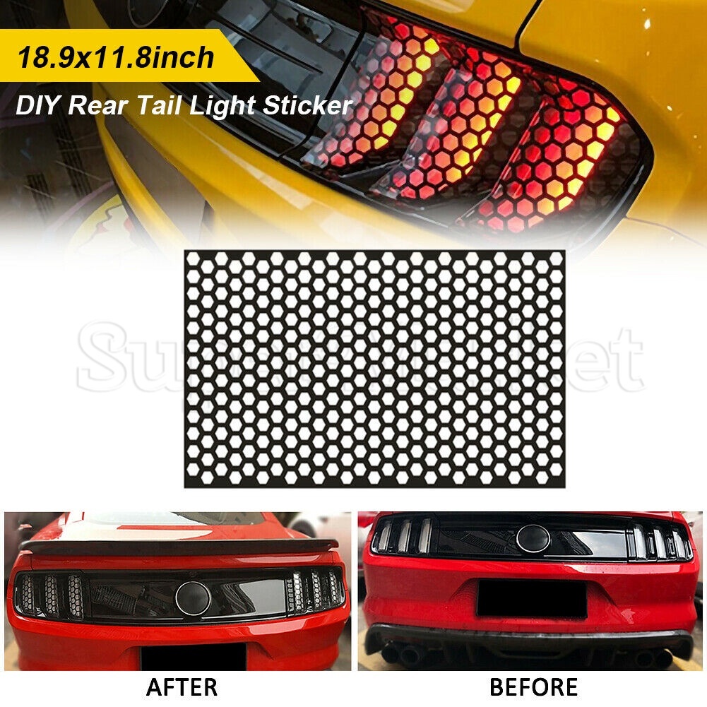 Universal Car Rear Taillight Stickers Honeycomb Sticker Warning Tape ...