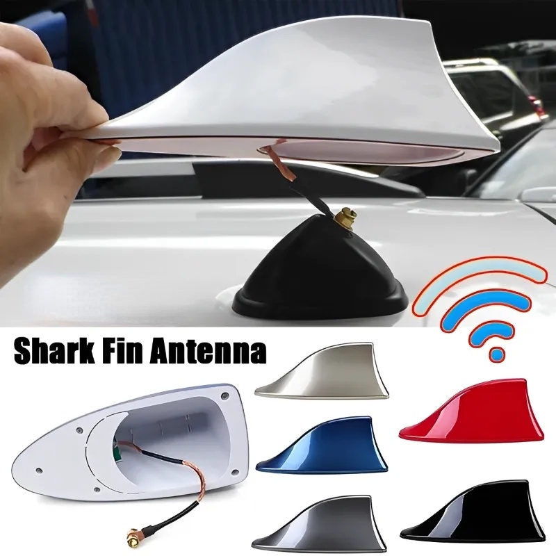 Uxcell Antenna Auto A Pinna Di Squalo In Plastica Nera - Ricezione Radio AM/FM, Sostituzione Universale, Installazione Facile Con Vite E Adesivo