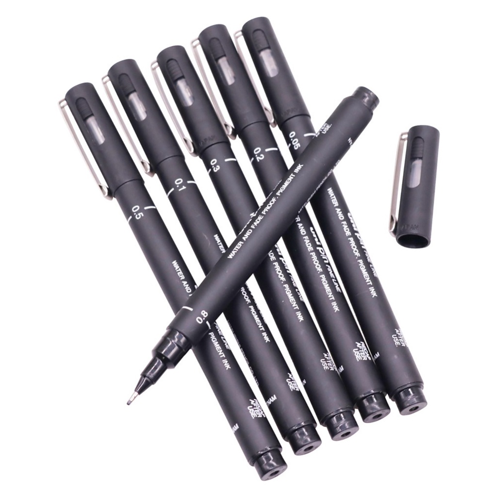 6pc/set UNIPIN Technical Drawing Pen (0.05MM 0.8MM) Fine Liner Pen Designer Architect Shopee