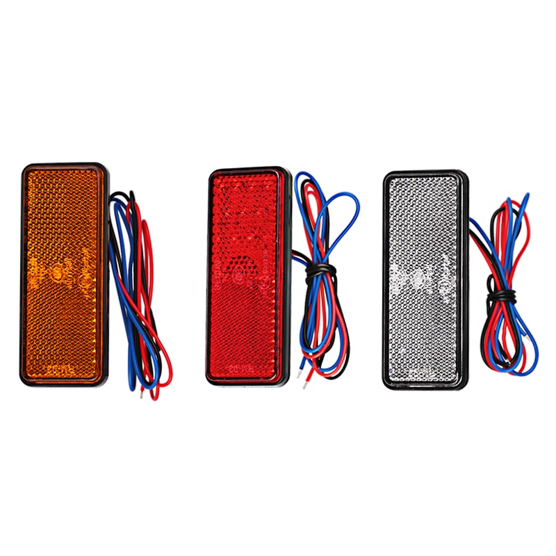 Red LED Rectangular Spotlights, Universal Motorcycle Brake Light, Truck ...