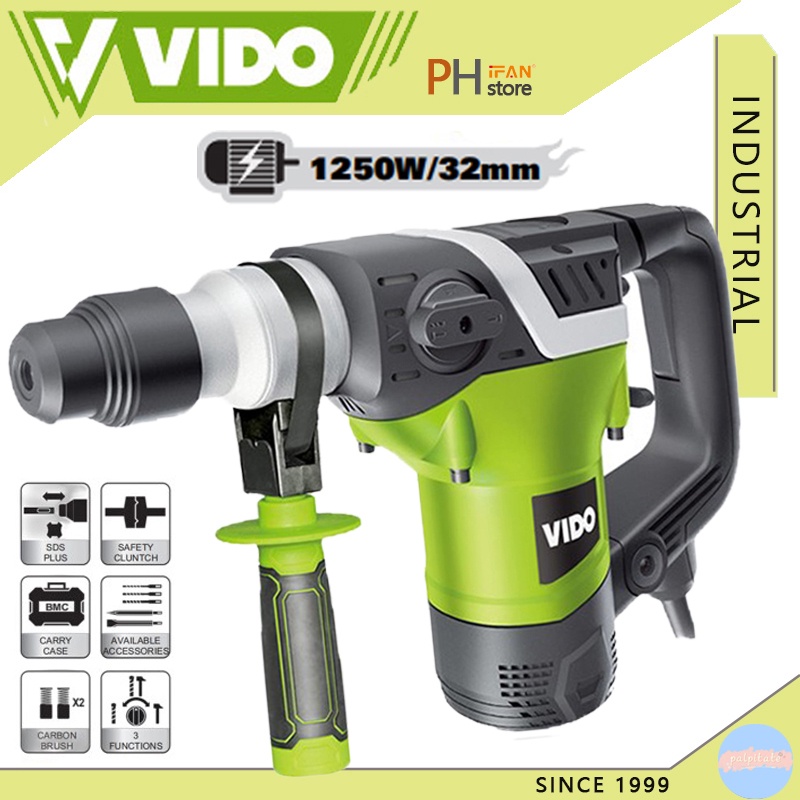 VIDO Original Concrete Heavy Duty Chipping Gun with Rotary Hammer Drill