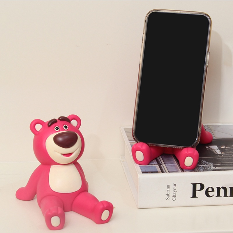 Cartoon Strawberry Bear Mobile Phone Holder Lotso Lazy Tablet Stand ...
