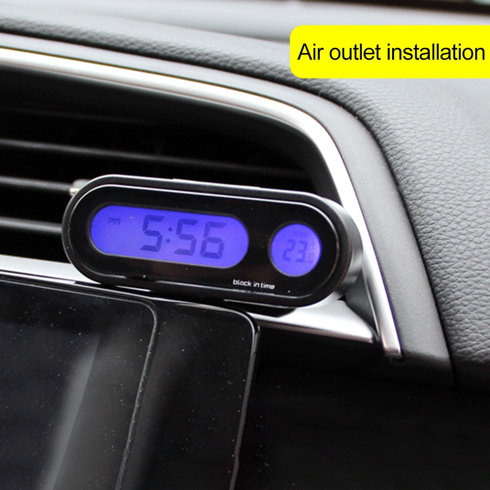 Temperature Display 2 In 1 LCD Digital Interior Accessories Adjustable