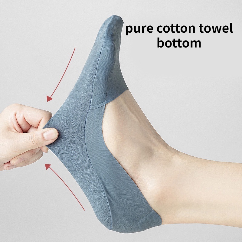 Women Ice Silk Seamless Boat Socks Thin Silicone Non-slip Ankle ...