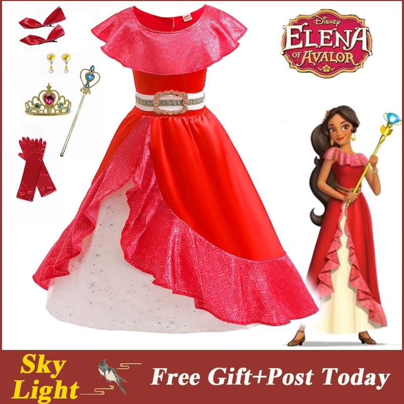 Elena of Avalor Costume For Kids Girl Red Princess Dress Fancy Ball Gown Halloween Christmas Outfits Birthday Gift Party Wear Full Set Shopee Philippines