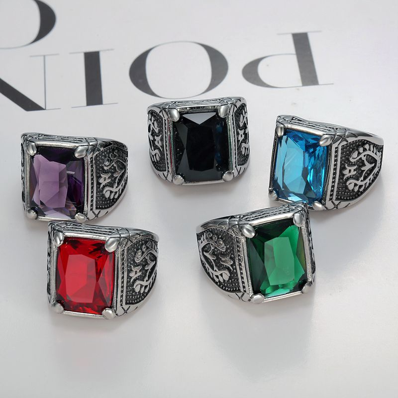 Hip Hop Punk Vintage Ring for Men 316 Stainless Steel with ...
