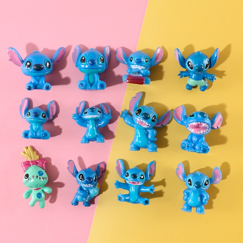 12PCS/SET Japanese Lilo & Stitch Anime Stitch Figures Collectible PVC ...