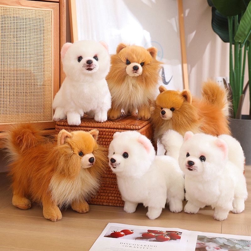 Plush Pomeranian Dog Doll Simulation Dog Stuffed Animal Toys Super Realistic Dog Toy For Pet Lovers Luxury Home Decor Snow White Shopee Philippines