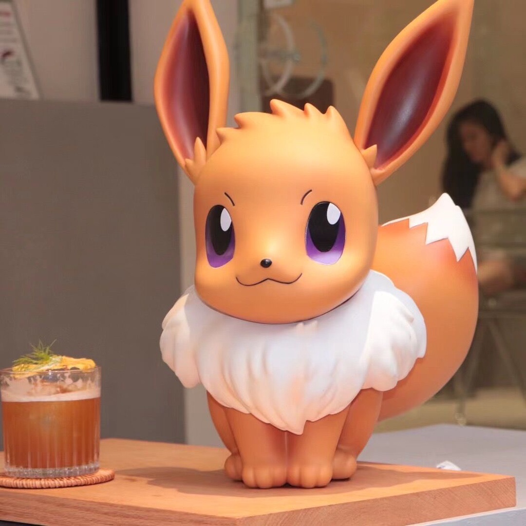 40cm Pokemon Big Size 1:1 Eevee Action Anime Figure Toys Kawaii Cartoon  Doll Office/home Ornaments Toys Gifts for Children Teens