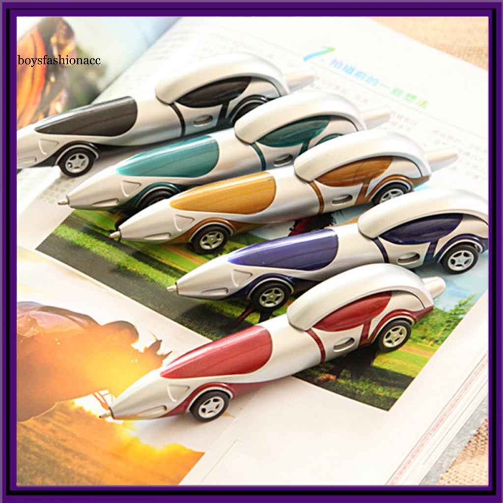 BYC Car Shape Ball Point Pen with Wheels ABS Kids Stationery Rollerball Pen for Classroom