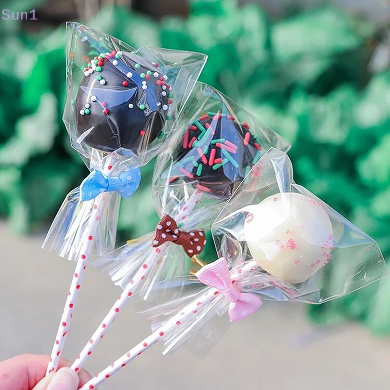 Sun1> 100pcs/pack Cake Pop Lollipop OPP Packing Bags Baking Chocolate ...