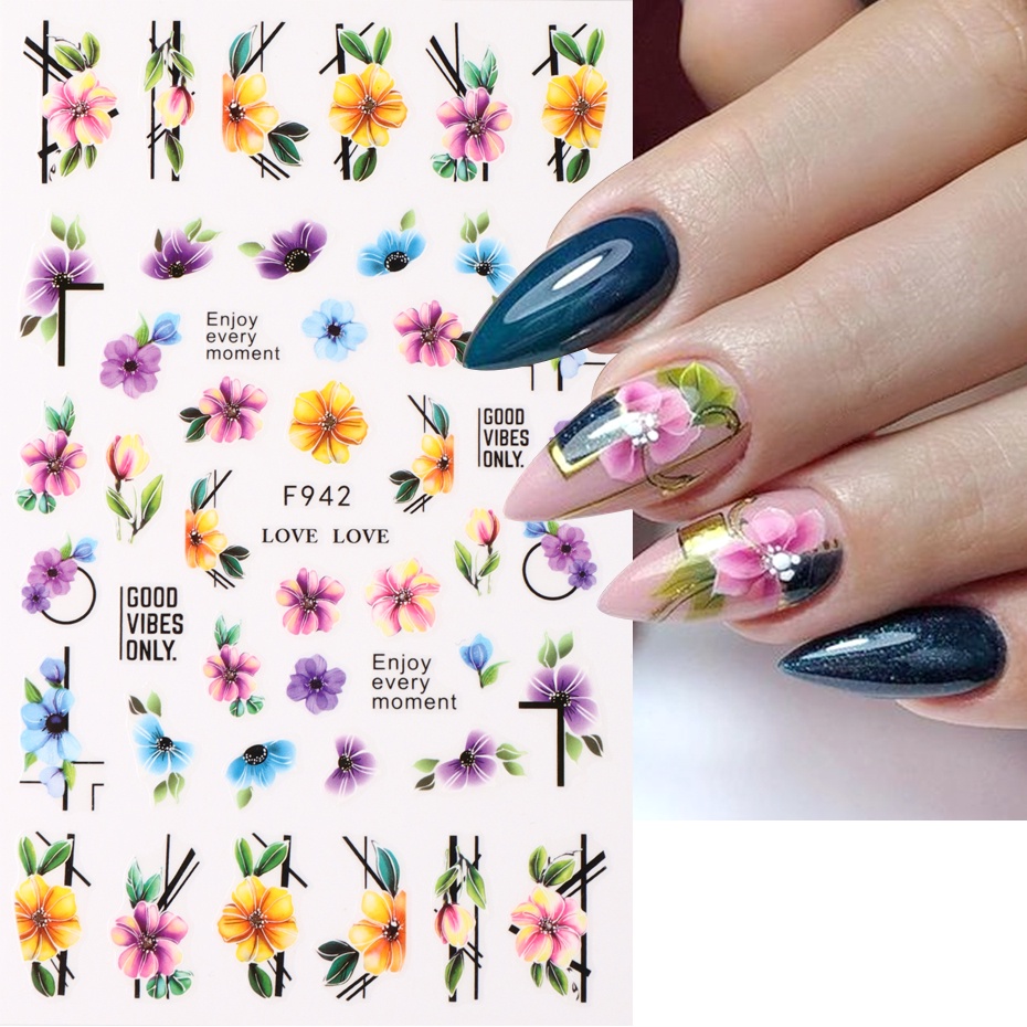 3D Flower Geometry Sliders for Nails Avocado Fruits Summer Nail ...