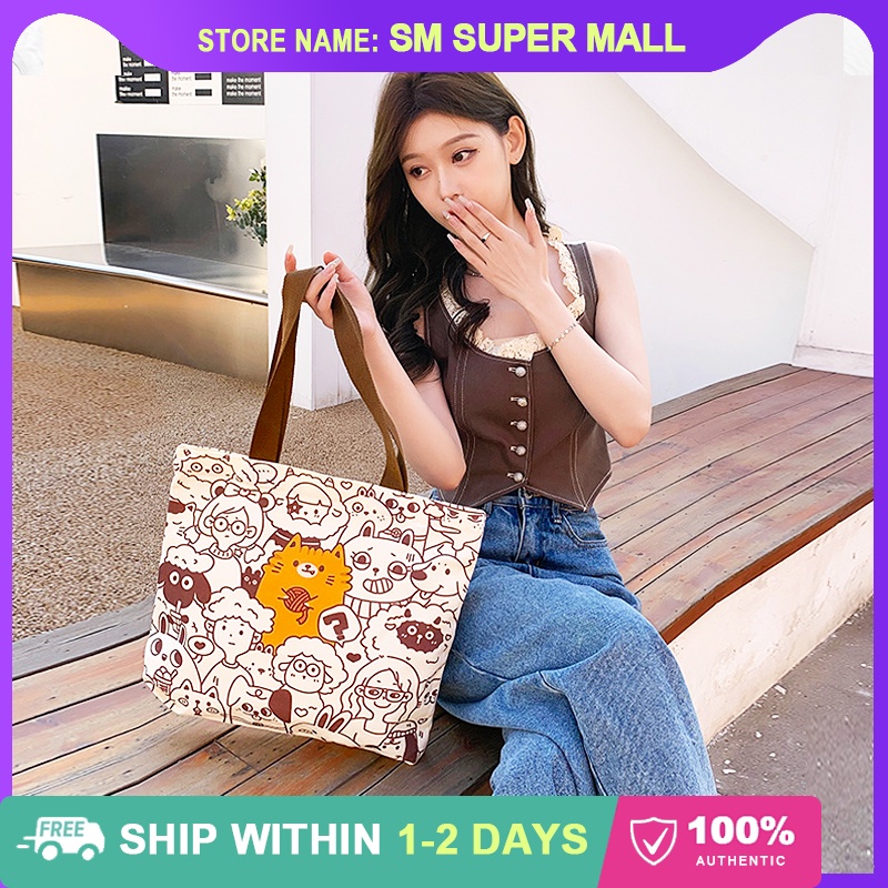 【Korean Style】 Women's Canvas Tote Bags Fashion Student Shoulder Bag ...
