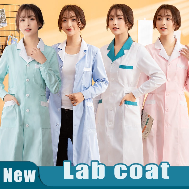 [Free Name] Lab Coat Long Sleeve Doctor Nurse Clothes Laboratory ...