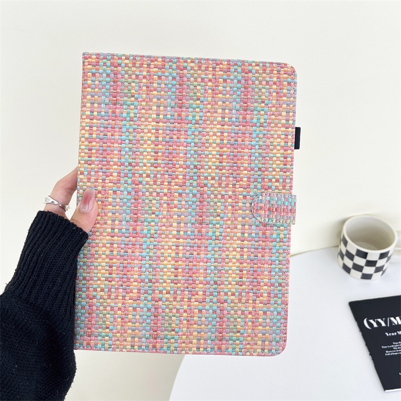 For iPad 9.7 2017 2018 5th 6th Gen Weaving Pattern Leather Case for