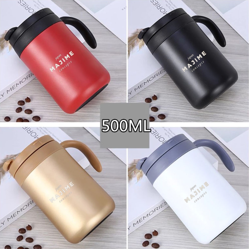 Mv Double Stainless Steel Thermal Coffee Mugs With Handle Thermos Flask 