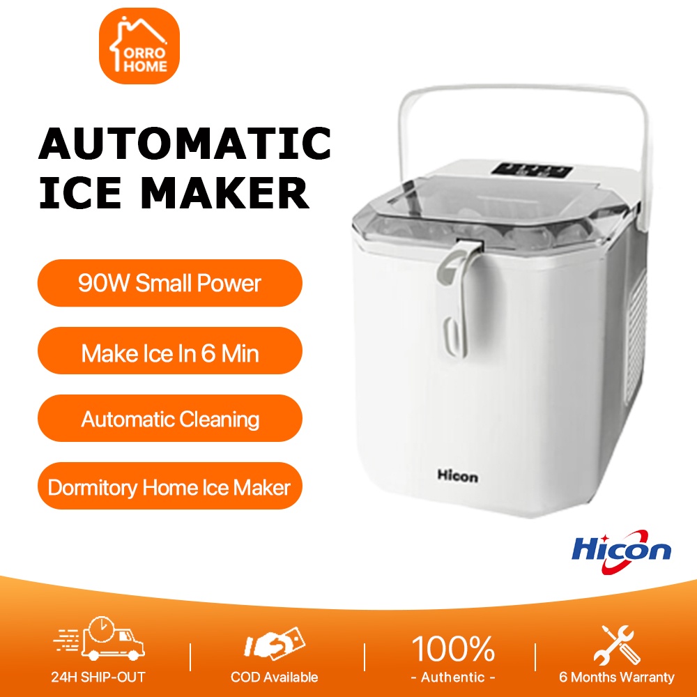Hicon 16G Ice Maker Automatic Cleaning Round Fast Portable Ice Cube