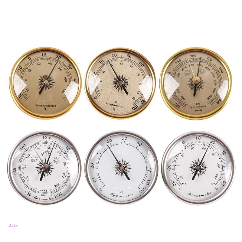 AOTO Household Round Barometer Temperature Monitor Humidity Meter ...