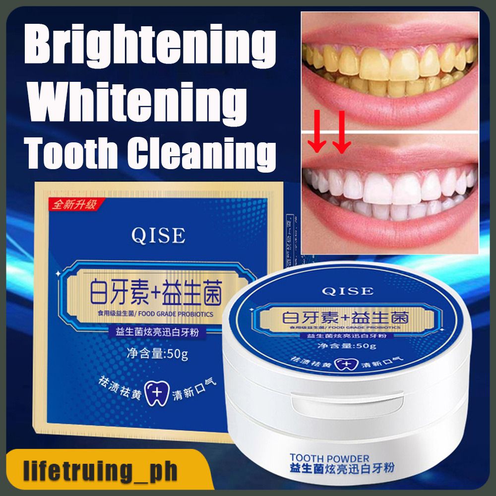 QISE Probiotic Tooth Cleaning Powder Brightening Whitening Teeth ...
