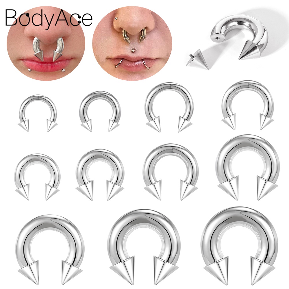 Bodyace 1 PC Spike BCR Septum Piercing Stainless Steel Internal
