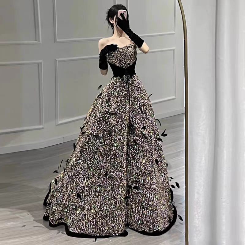 Women's Dress French evening dress highend light luxury dress elegant