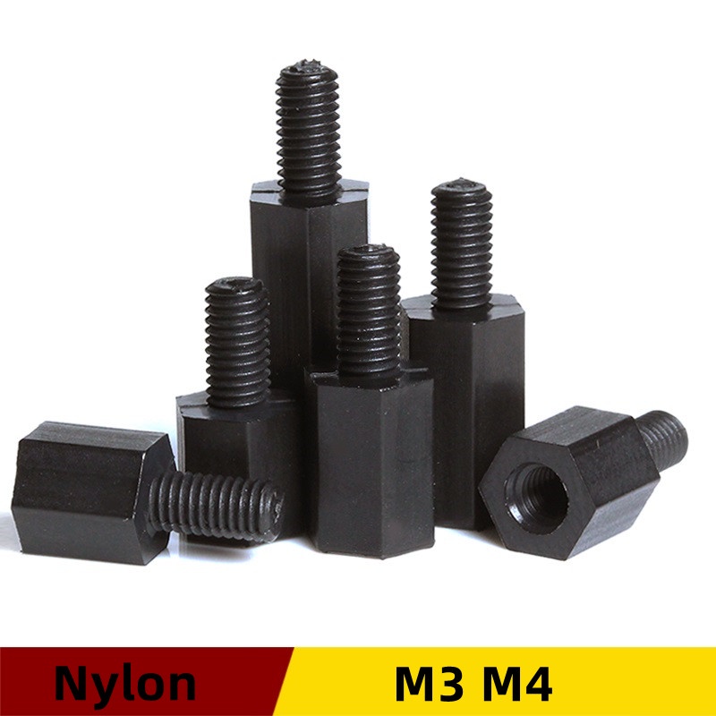 M3 M4 Black Hex Hexagon Nylon Column Standoff Spacer Column Plastic
