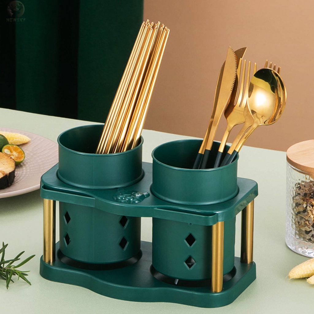 Newsky Wall Mounted Fork And Spoon Holder Chopsticks Cutlery Drain Rack ...
