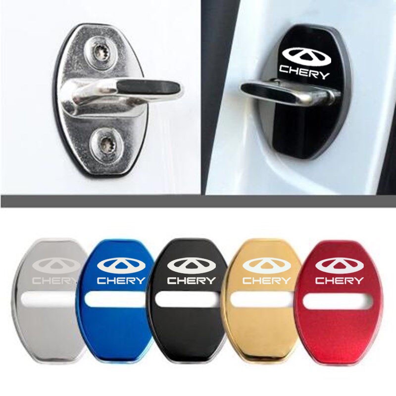 4Pcs Metal Car Door Lock Covers Sticker Emblem Decal For Chery Arrizo
