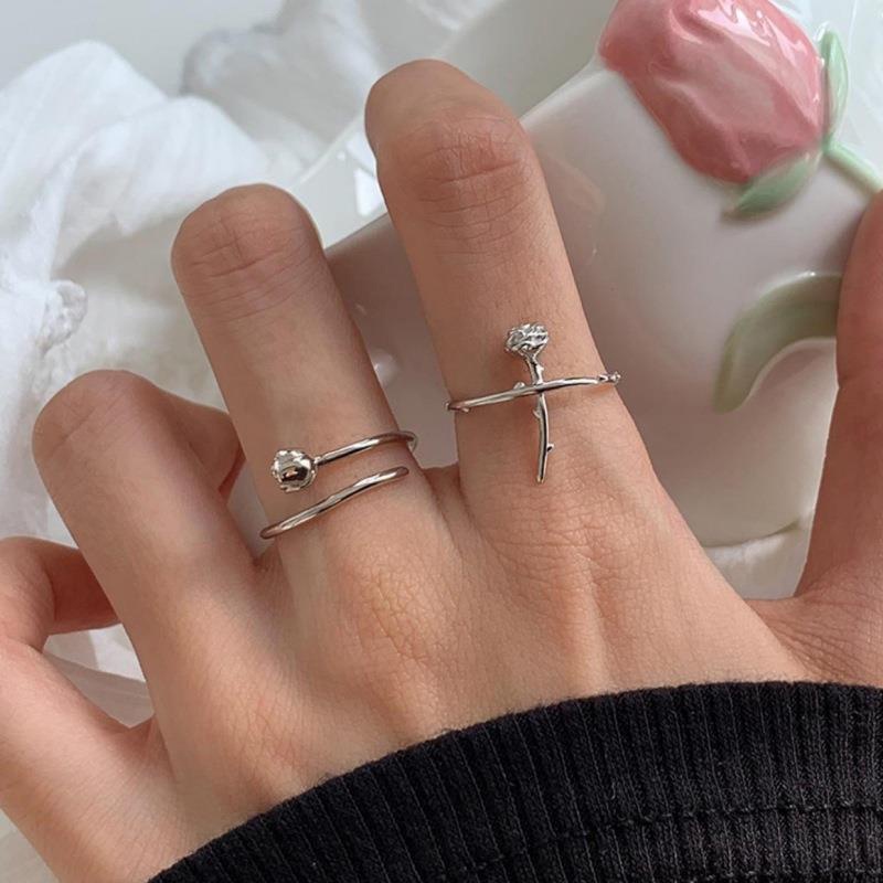 Fashion Alloy Flower Thorns Rose Ring for Girls Shopee Philippines