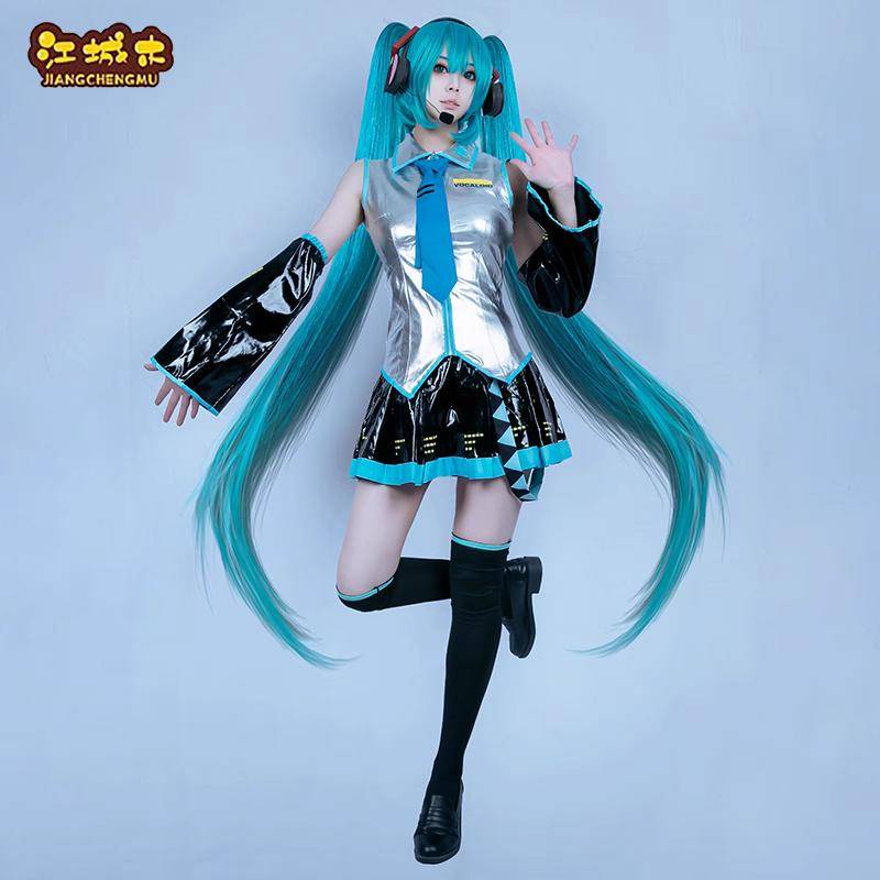 Hatsune Miku COS Japanese Girls Anime Silver Lacquer JK Women's Costume ...