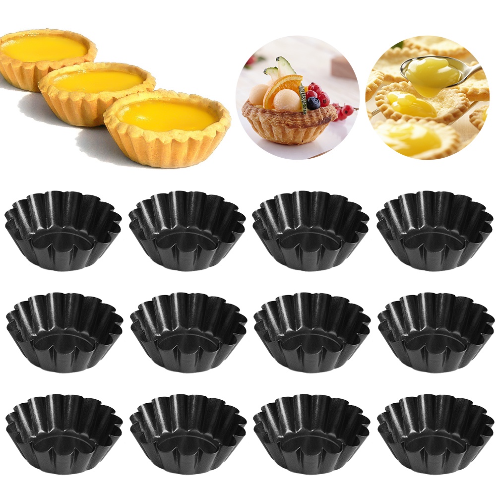 Stainless Steel Cupcake Egg Tart Mold / NonStick Tart Flan Pan Round