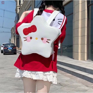 Sanrio Hello Kitty Y2K Backpack Kawaii Hello Kitty Stuff Creative Five  Point Star Large Capacity Sweet Spicy Girls Style Bag