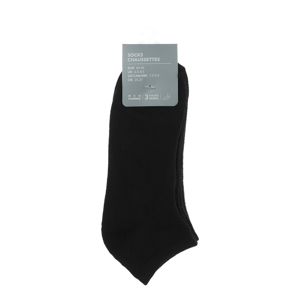 MINISO Breathable Mesh Men's Ankle Socks 3 Pairs (Black) Shopee Philippines