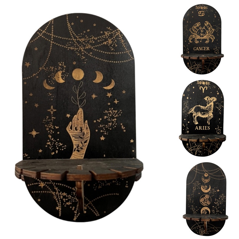 Wooden Black Crystal Display Stand Bohemian Hand Stand Witch Wooden ...