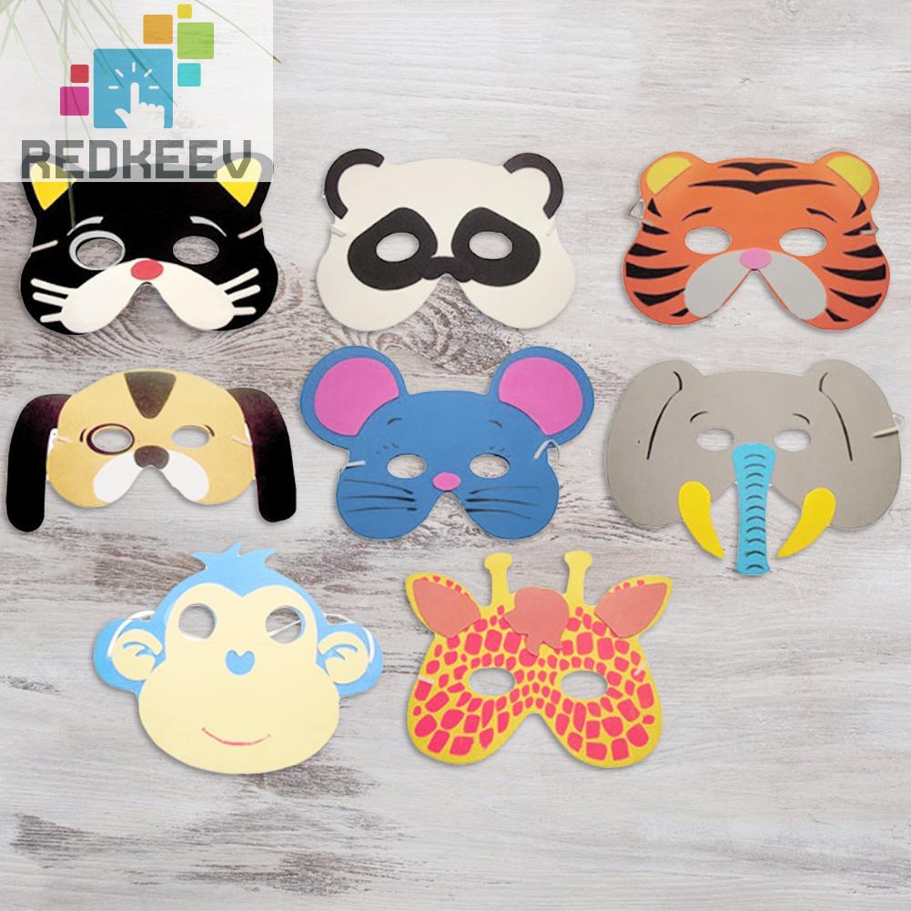 10PCS Assorted EVA Foam Animal Masks for Kids Birthday Party Cute [Redkeev.ph] Shopee Philippines