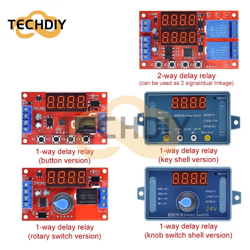 DC 5V 12V 24V 10A Adjustable Time Delay Relay Module 32 Modes LED ...